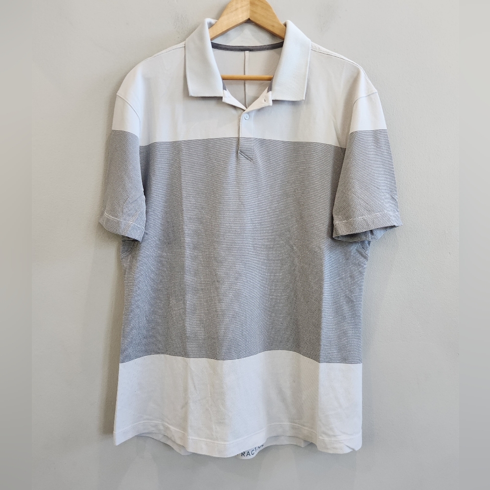 Lululemon Tech Pique Gray Polo Shirt Golf Performance Hybrid Vented Men's XL